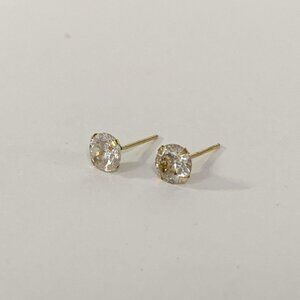 14k Gold CZ Stud Earrings